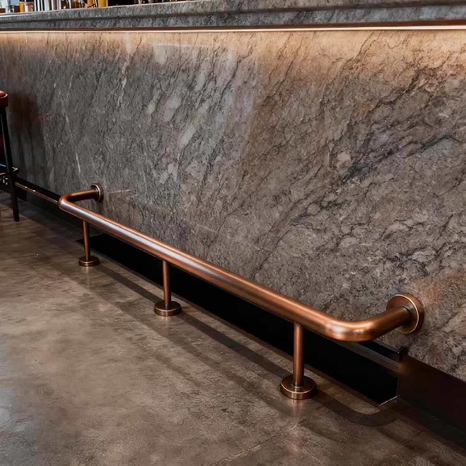 Epano B Lxxw Ar Foot Rail Rustproof Ar Foot Rail Kit，Footrest Support Rod For Loft Restaurant Counters Home Rewery Taprooms(,150Cm/4.5Ft)