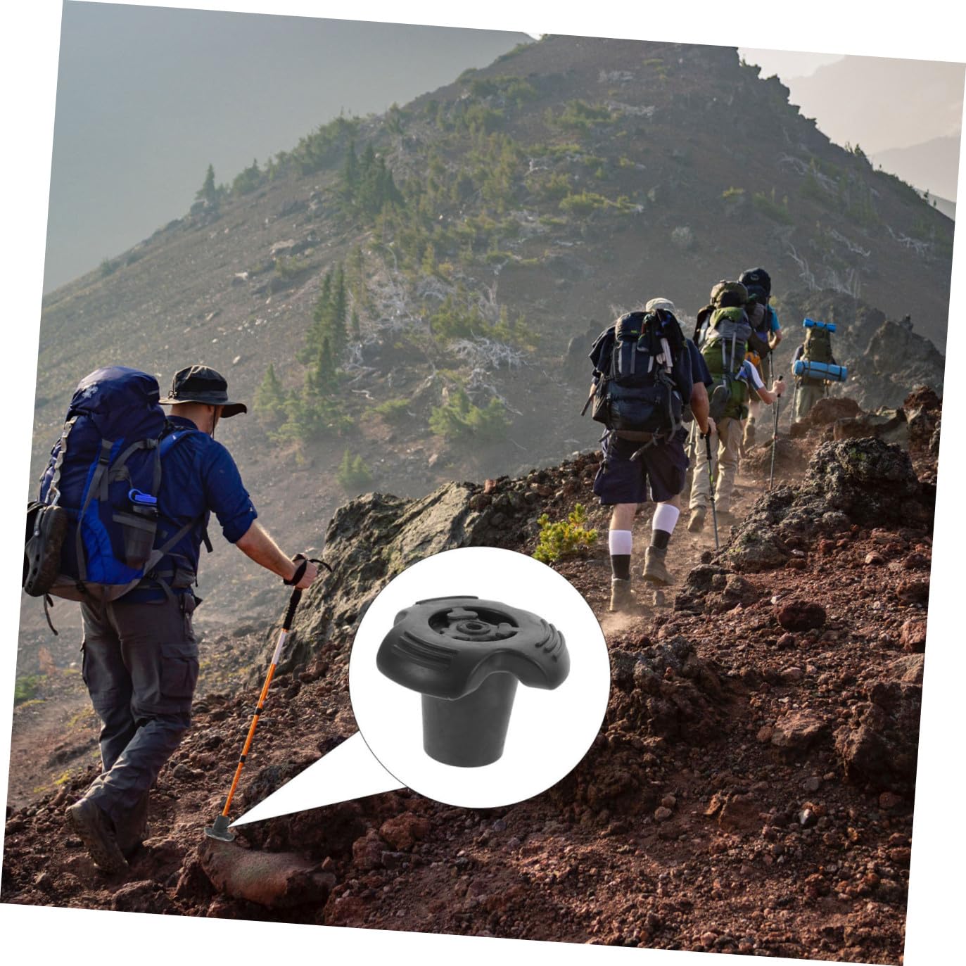 YARNOW 8 Punte di Gomma Antiscivolo per Bastoncini da Trekking 19Mm Accessori Resistenti All’Abrasione Design Ammortizzante Compatibili Stampelle e Bastoni da Passeggio per