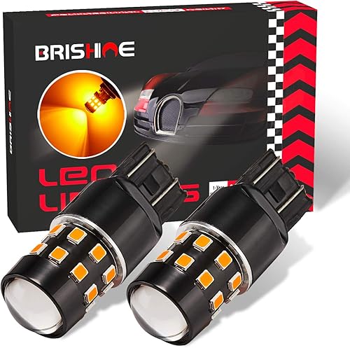 Bombillas LED superbrillantes 7443 7440 992 T20 7444NA amarillo ámbar 9-30V sin polaridad 24-SMD chipsets LED con proyector para luces