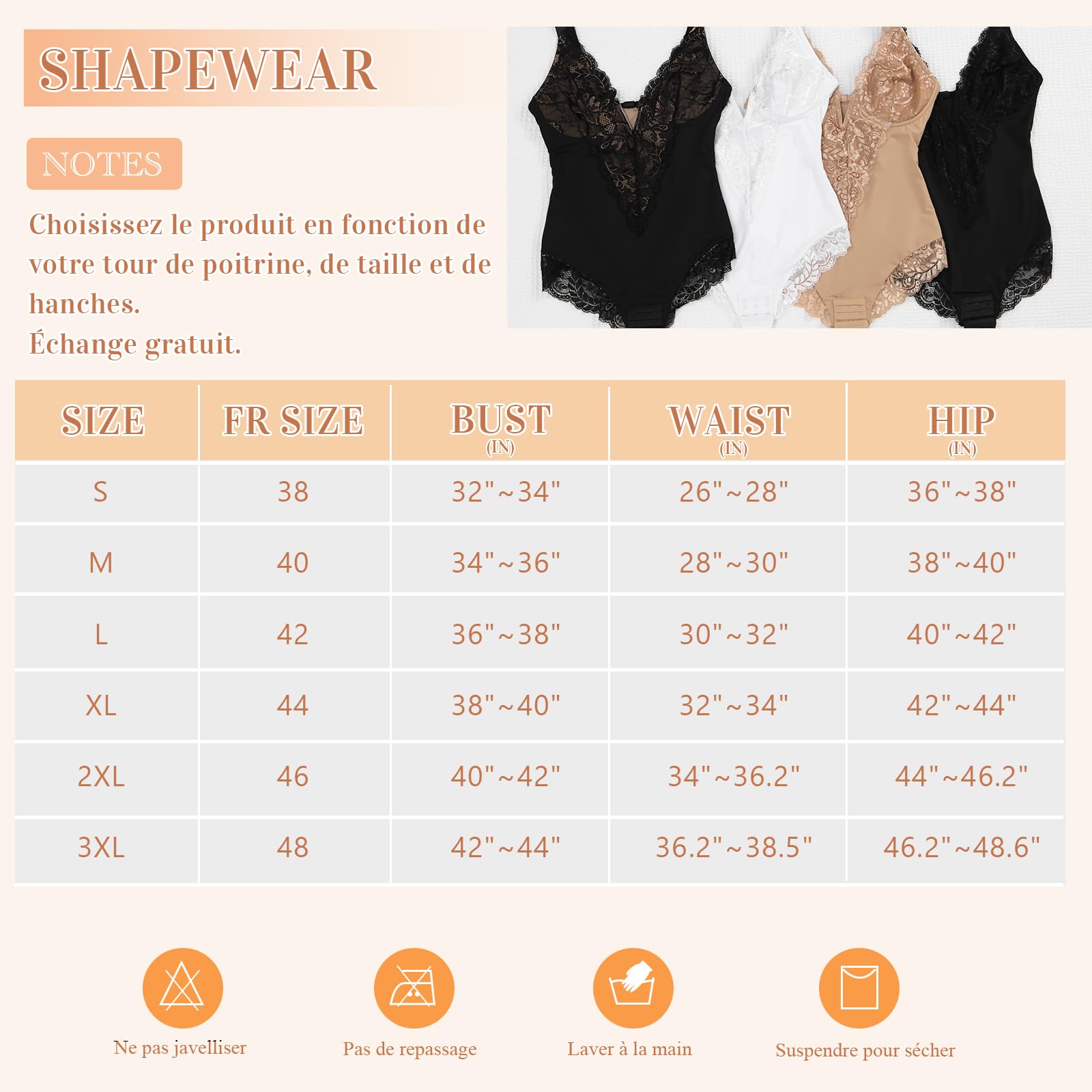 YARRCO Body Gainant Femme Ventre Plat String Gaine Amincissante Body Sculptant Bodysuit Shapewear Col V Dentelle Corset Minceur Invisible