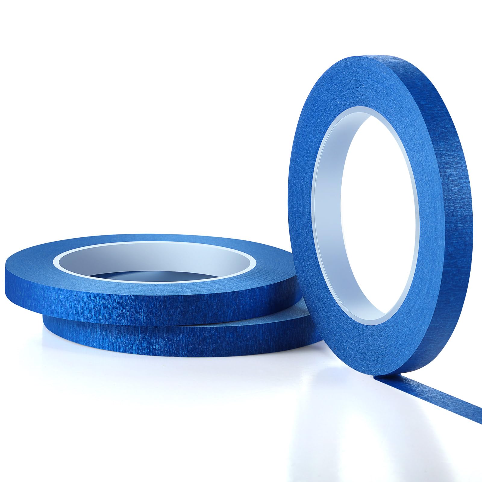 Chuangdi 3 Rolls 55 Yards Painter's Drafting Tape Multi Use Masking Scrapbooking Tape (12 mm,Blue)