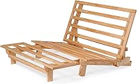 Vista 6 de Marco triple de madera de sofá cama, futón de madera - (Ahorro de espacio, acabado natural) Ideal para espacios pequeños, casas rodantes y muebles