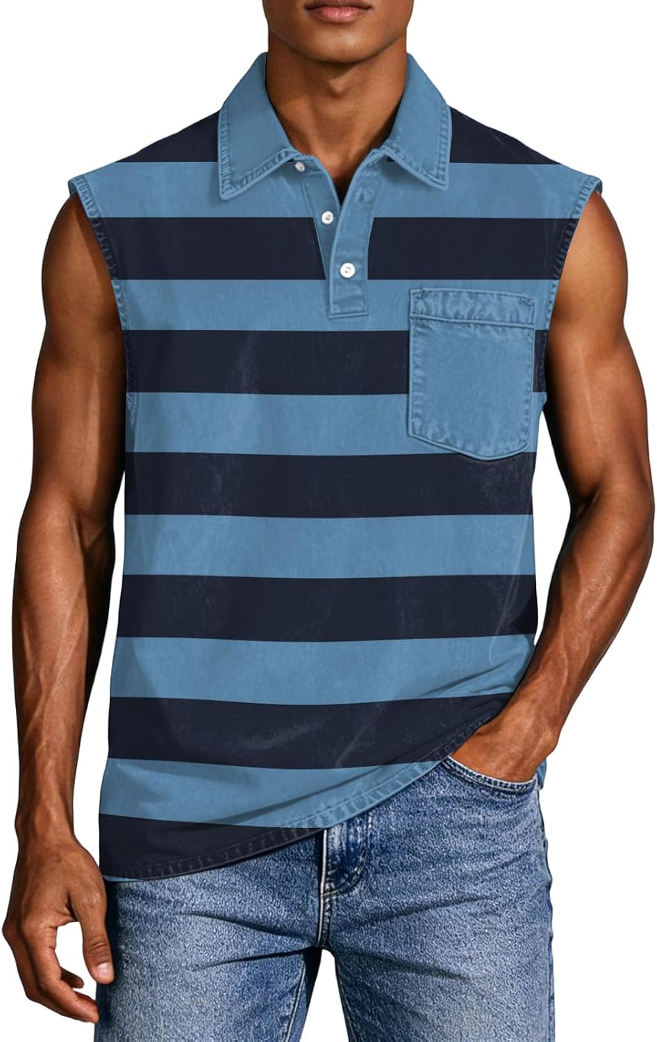 WENKOMG1 Men's Casual Tank Tops Sleeveless Plaid Print Workout Gym Bodybuilding Fitness Muscle Polo Shirt, S-4XL