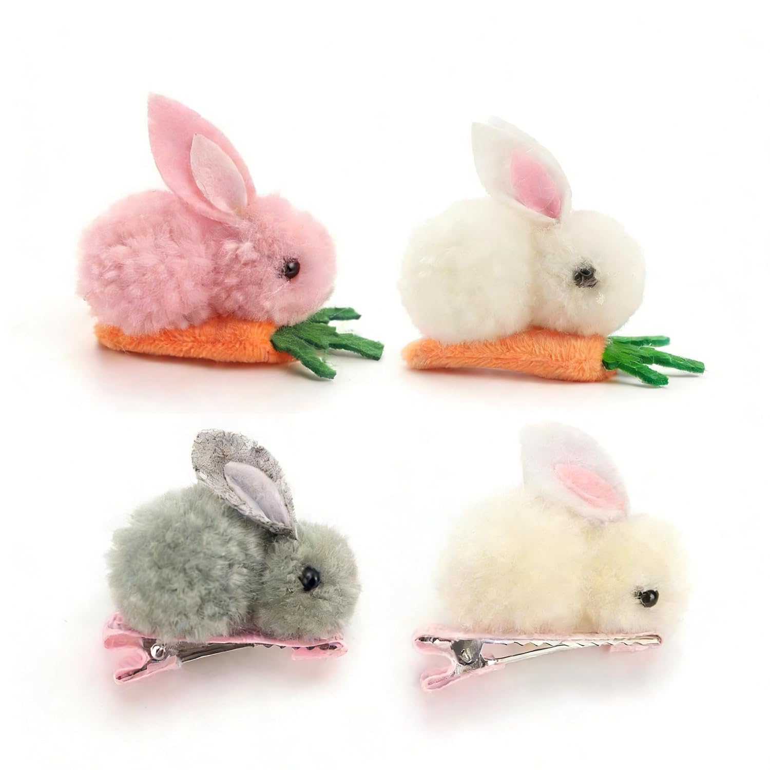 Easter Bunny Hair Clips Set - Cute Hair Accessories