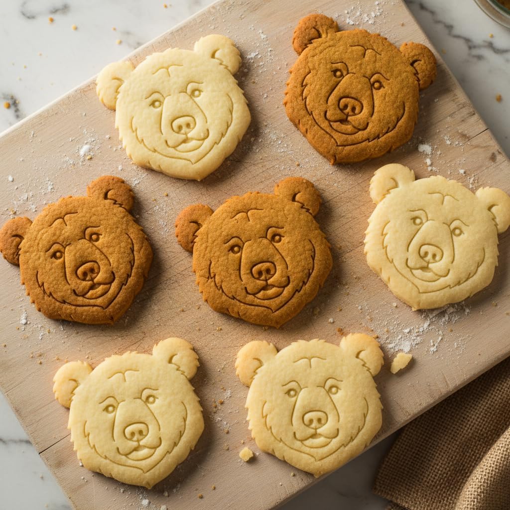 BAKERLOGY Set of 2 Bear Cookie Cutters – Woodland Wildlife Baking Tool for Camping, Zoo Trips & Nature Lovers