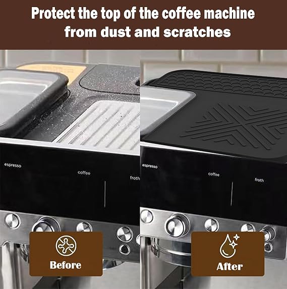 Top Mat for Ninja Luxe Cafe Espresso Machine ES601 ES701&Pro,Protects Top Surface,Non-Slip Silicone Coffee Machine Mat for Ninja Luxe Cafe Accessorie,Heat-Resistant Coffee Station Organizer