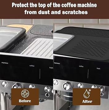 Top Mat for Ninja Luxe Cafe Espresso Machine ES601 ES701&Pro,Protects Top Surface,Non-Slip Silicone Coffee Machine Mat for Ninja Luxe Cafe Accessorie,Heat-Resistant Coffee Station Organizer