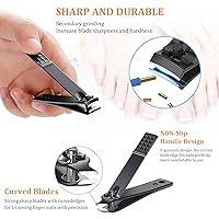 Vista 2 de Juego de cortaúñas de acero inoxidable de alta precisión, kit de pedicura, lima de uñas, tijeras de uñas afiladas y cortaúñas, kit de manicura
