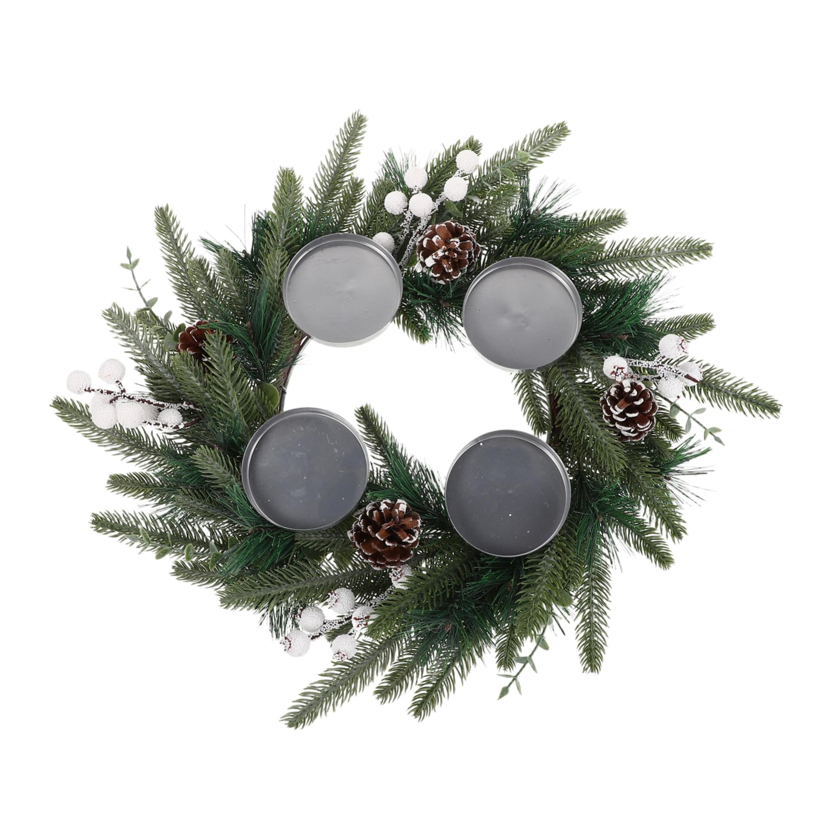 UKCOCO Decoración de Guirnalda Navideña de Pino con Piñas y Bayas Falsas para Adorno de Navidad y Guirnalda para Decorar Ventana o Puerta Temporada de Adviento