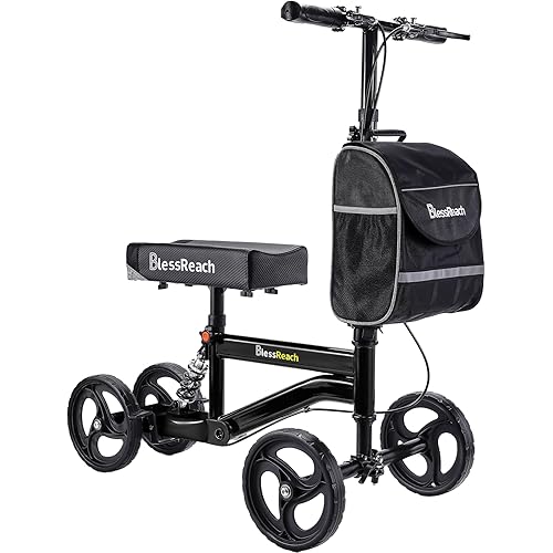 Economy Knee Scooter, Steerable Knee Walker, Foldable Knee Scooters for Foot Injuries Adult Best Crutches Alternative，Knee Scooter for Adults.(Blacks)