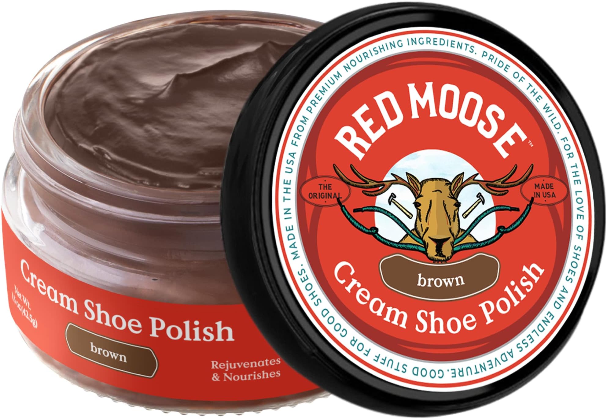 RED MOOSE Premium Boot and Shoe Cream Polish - Made in the USA