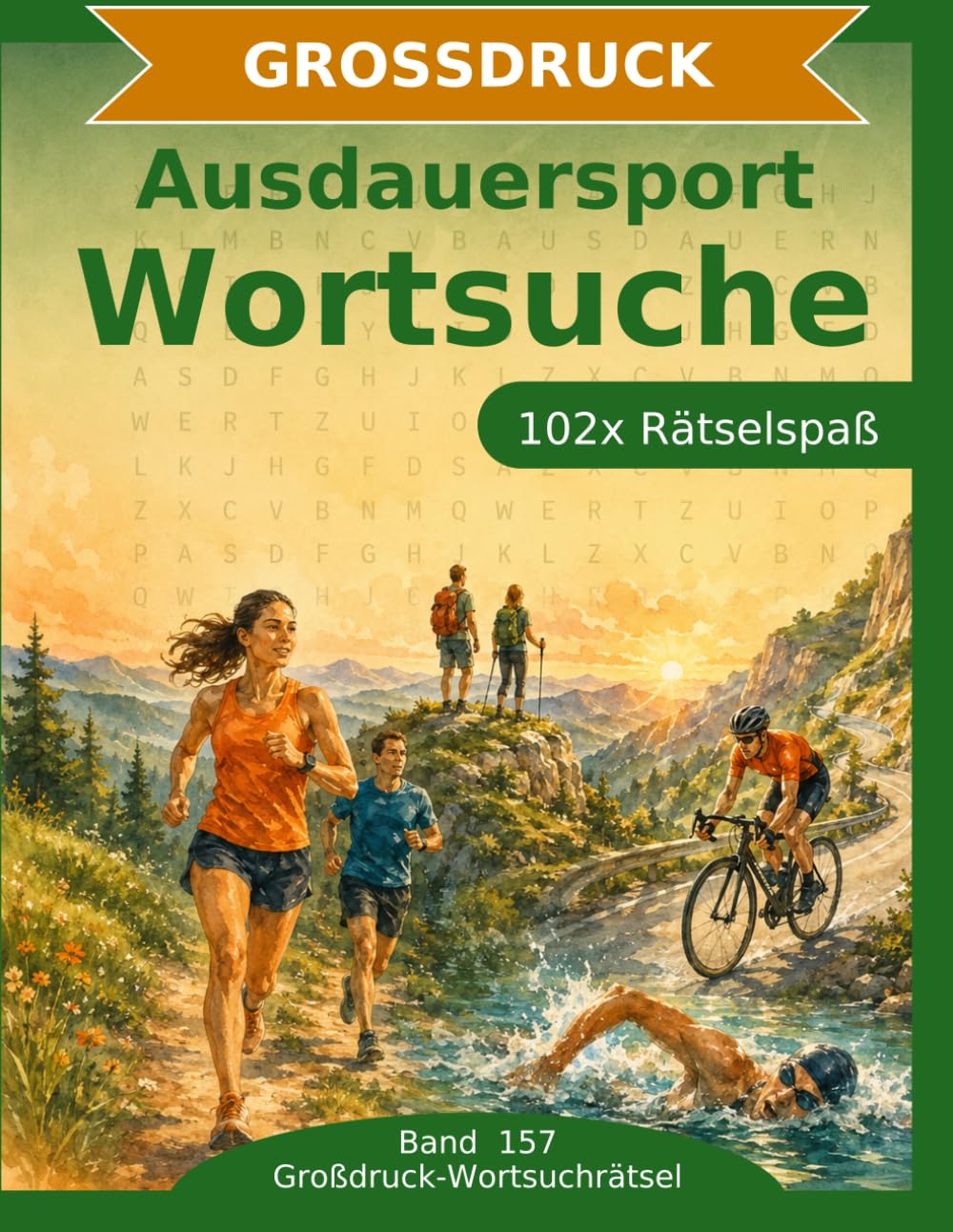 Ausdauersport — Wortsuche in Großdruck: 102 Wortsuchrätsel mit extra großer Schrift | Gehirnjogging Ausdauersport | Geschenkidee für Oma & Opa