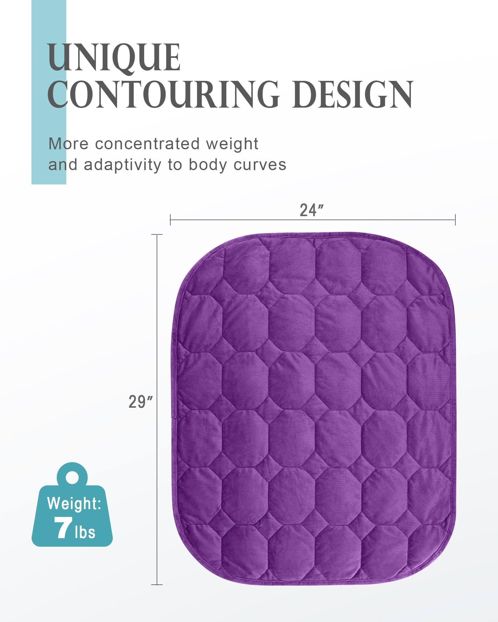 Weighted Lap Blanket Pad 7lbs for Adults Cozy Luxury Crystal Velvet Small Weighted Blankets 29'' x 24'' All Season for Travel Relaxation - Image 4