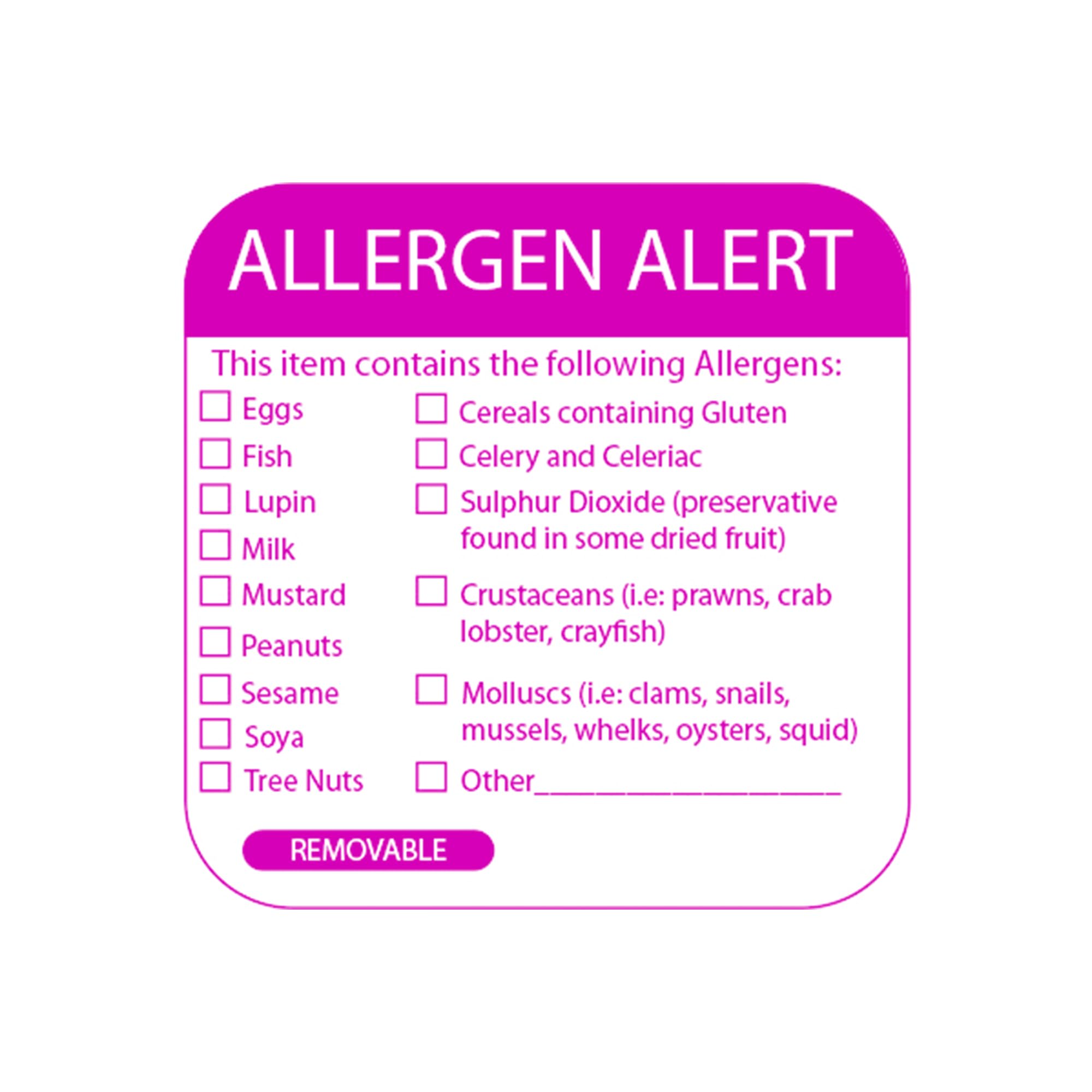 Small Food Allergen Date Info Labels - Food Allergy Labels for Commercial Kitchens and Catering Outlets - 500 Labels Per Roll