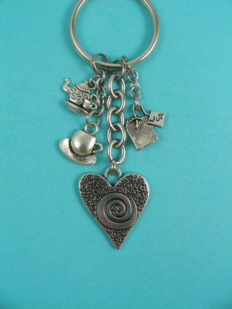 Tea Lover Teapot Teabag Charm Keychain