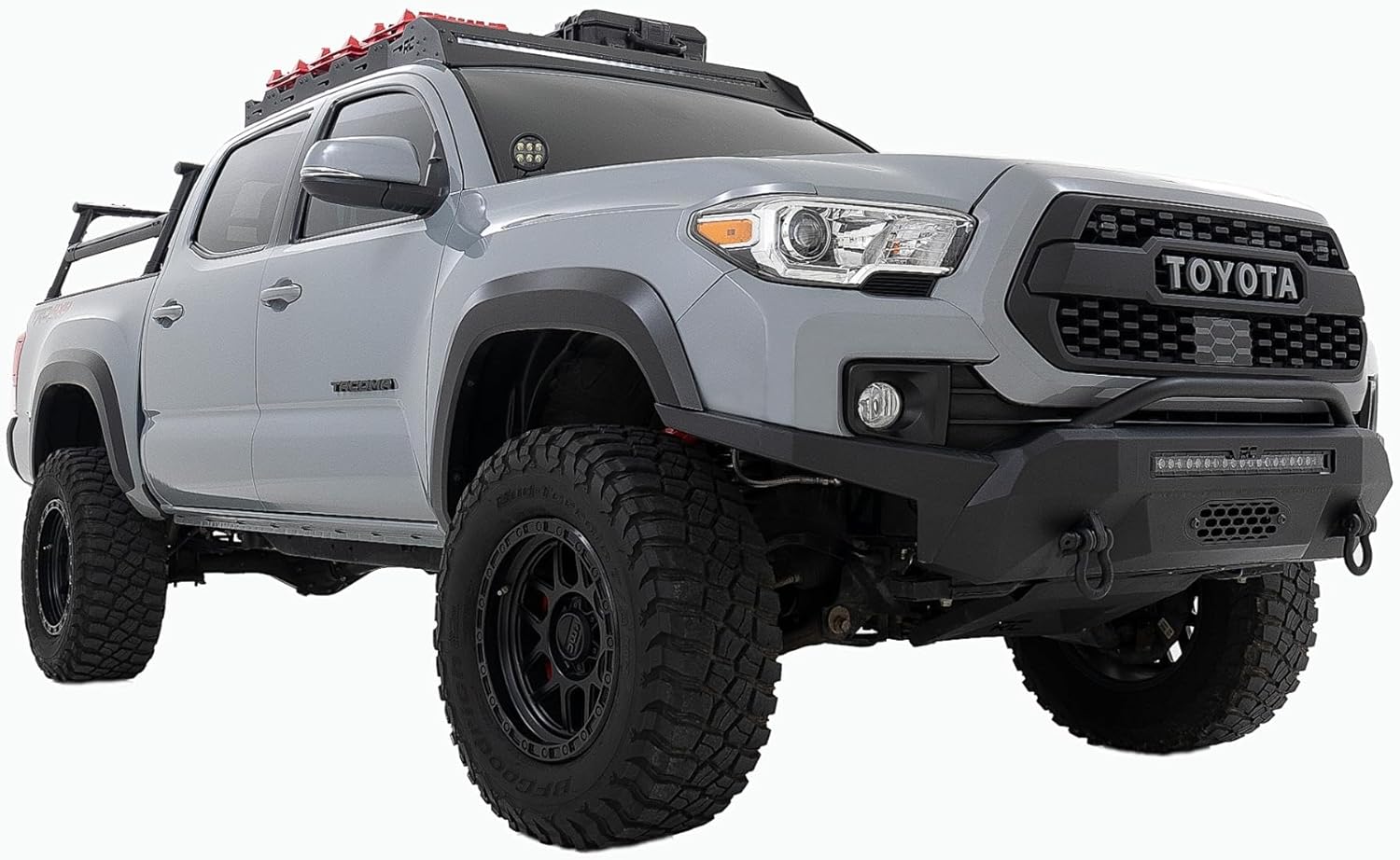 Rough Country 2" LED Ditch Light Kit for Toyota Tacoma (2016–2023) – Black Series Dual LED Cubes w/Amber DRL, 40W Spot Beam, 3600 Lumens