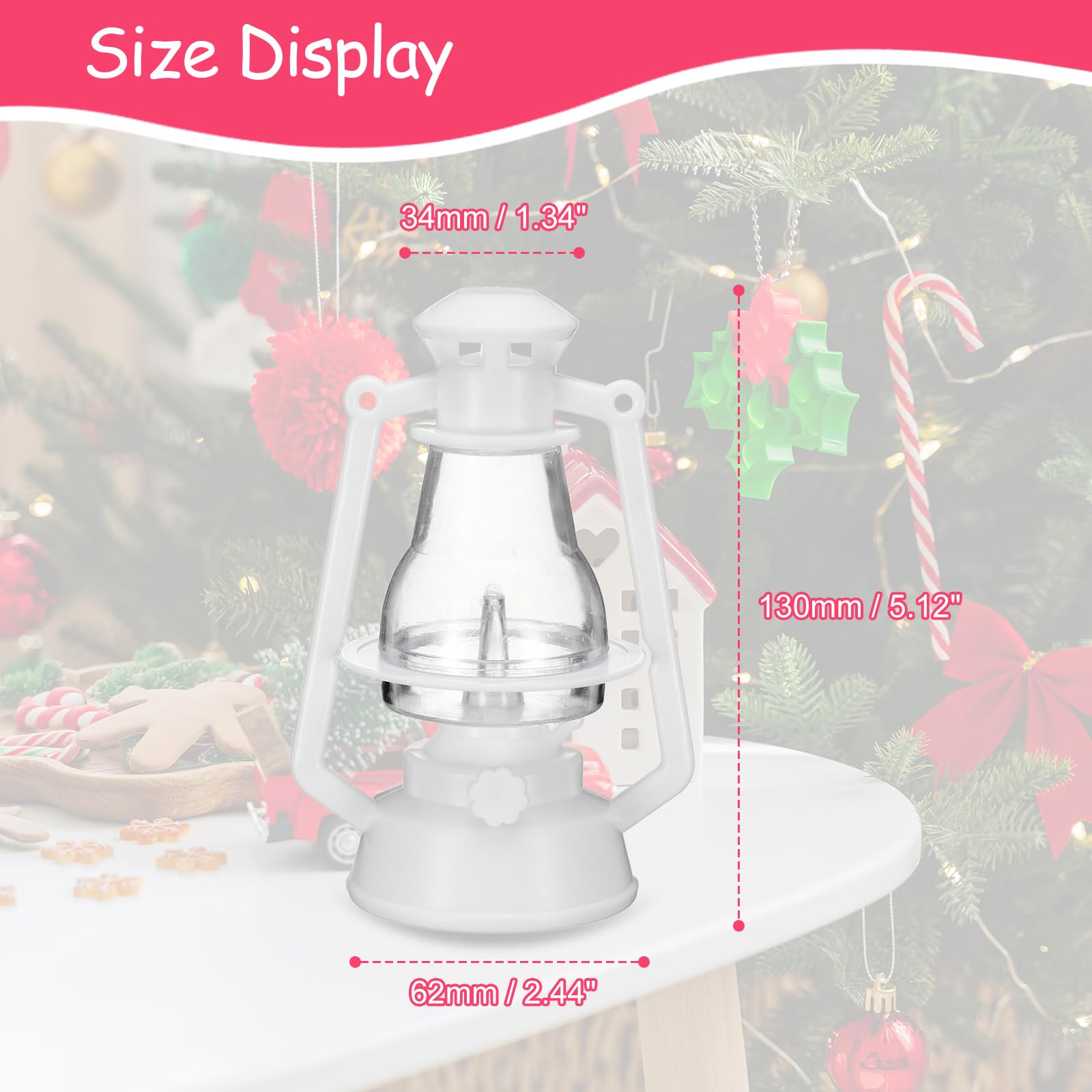 CoCud Dollhouse Miniature Lantern, 5.12" Height, Plastic Mini Vintage Hanging Kerosene Lamp White - Image 2