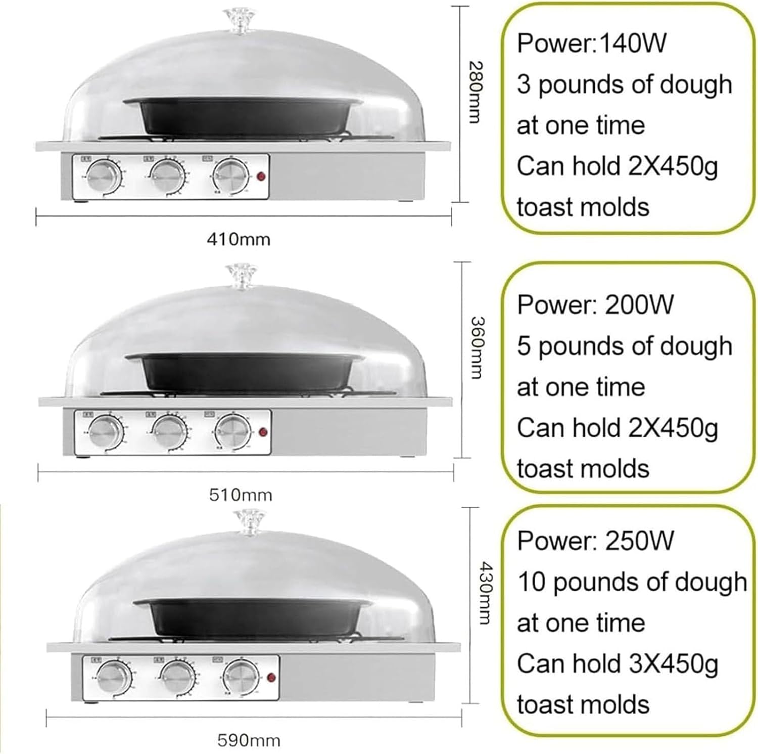 Fully Automatic Steamed Bun Baking Machine, 250W Adjustable 24~54°C Temperature, 6%-100% Adjustable Humidity, 0-120 Minutes Timer, Sourdough Bread Making Tool Kit(200W)
