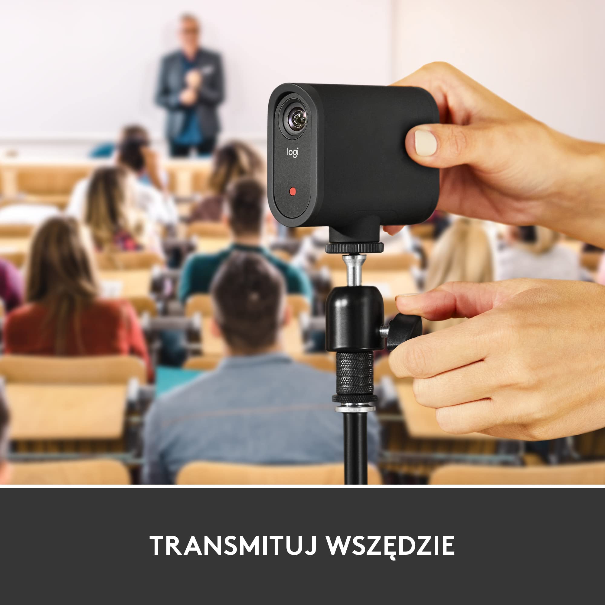 Logitech for Creators Start 3-Pack Kamera, bezprzewodowe przesyłanie strumieniowe na żywo 1080p HD z wielu kamer, inteligentne sterowanie przez aplikację, przesyłanie strumieniowe przez Wi-Fi, Czarna