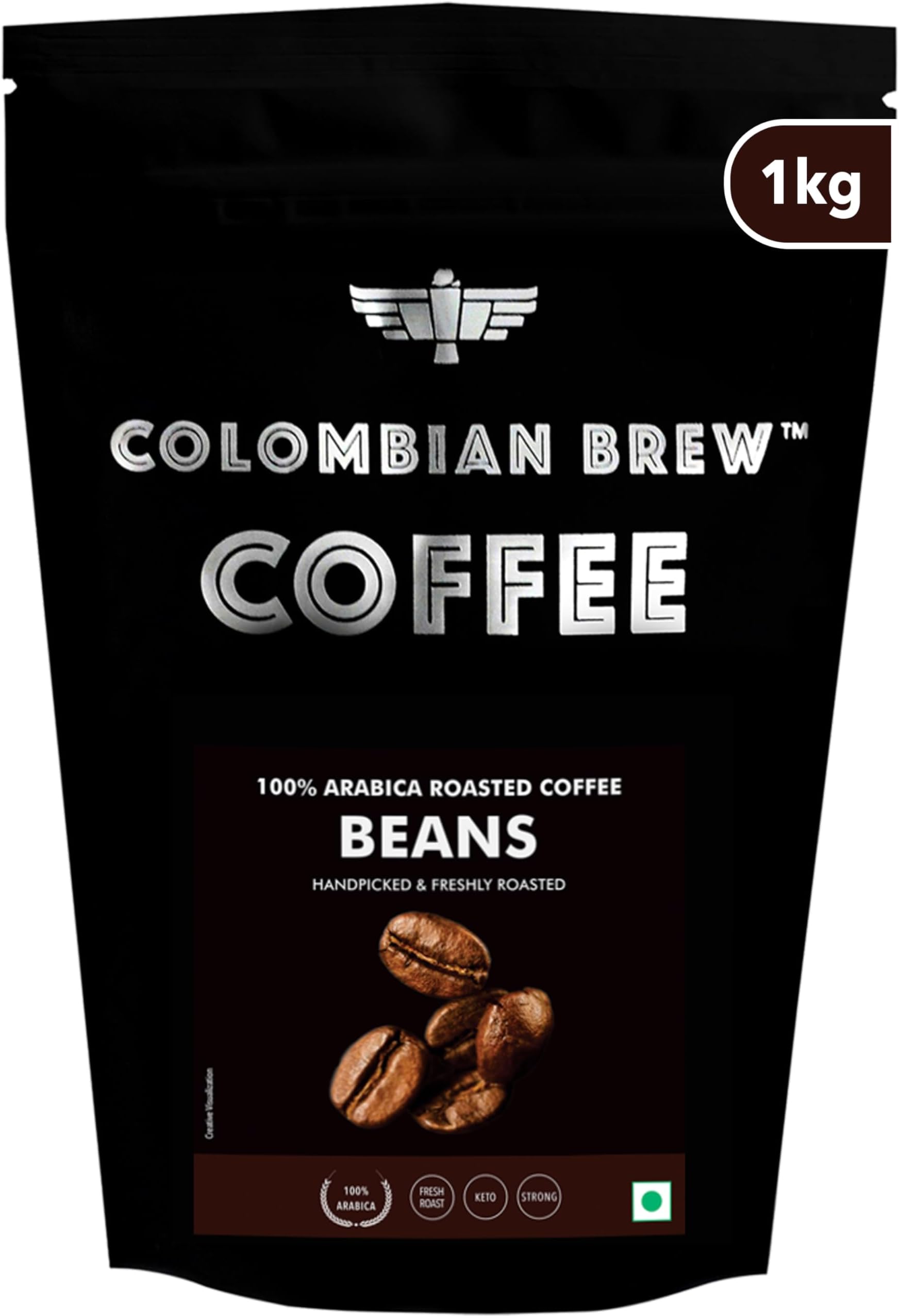 Colombian Brew 100% Arabica Roasted Coffee Beans 1kg