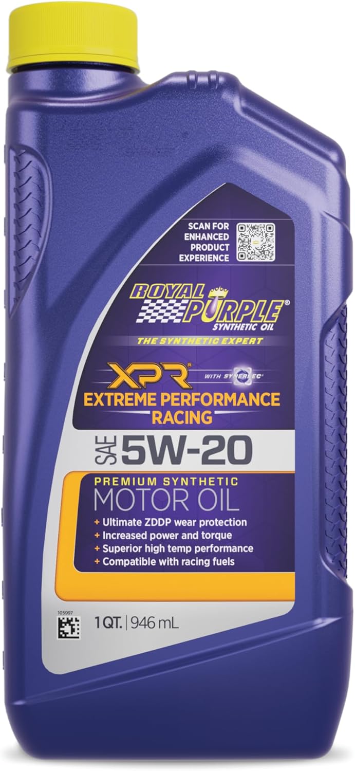 Royal Purple (06011-6PK XPR SAE 5W-20 Synthetic Racing Motor Oil - 1 Quart, (Case of 6)