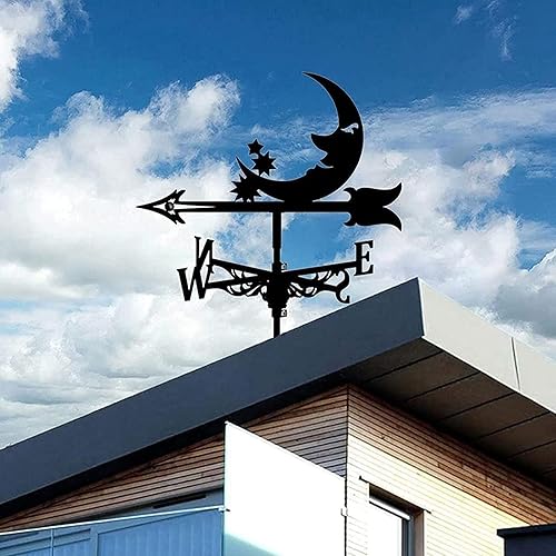 Miniatura 5 de Exquisito adorno de veleta de metal, veleta vintage de acero inoxidable, indicador de dirección del viento retro para escena de granja, jardín,