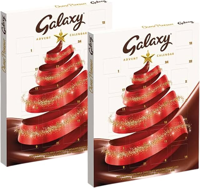 2 x Galaxy Chocolate Christmas Advent Calendars 2023 Kids | Christmas Gifts | Milk Chocolate Gift | Kids Advent Calendar | Advent Calendars For Women | 110g