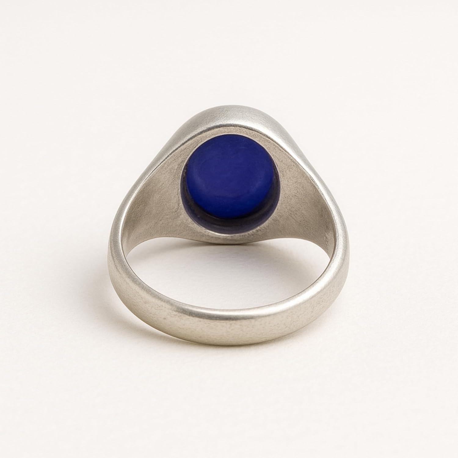 925 Sterling Silver Blue Star Sapphire Ring, Oval Gemstone, Handmade Signet Style, Men Women - Image 3