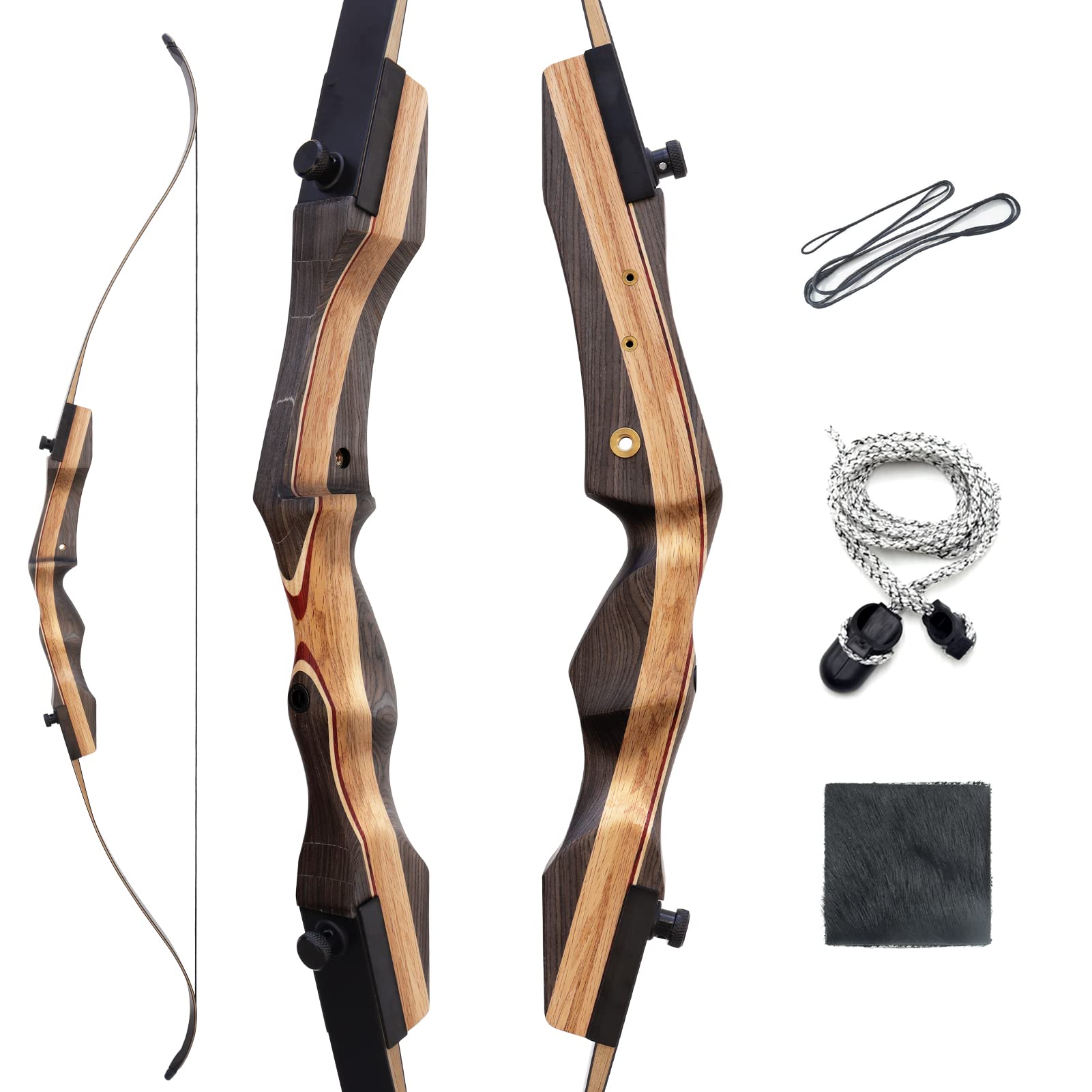 62 Inch Takedown Recurvebogen 20-50 Lbs Rechte Hand Holz Recurve Bogen Für Erwachsene Outdoor Jagd Schießübungen