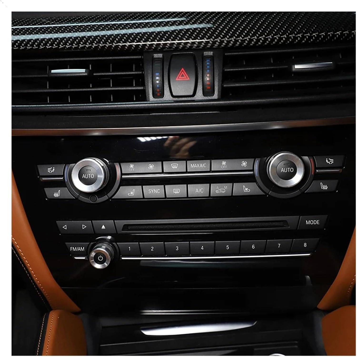 3pcs Car Volume Air Conditioning Knobs Audio Control Button Knob Ring Cover Trim Compatible with BMW X5 X6 E70 E71 E72 2008-2013 Accessories(Silver)