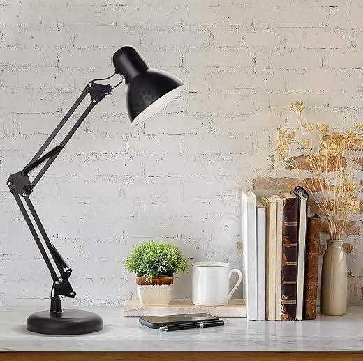 Mufasa Aluminium Black Color Flexible Spring Doctor Lamp LED Table Lamp For Reading, Adjustable Head Best For Office Kids ...