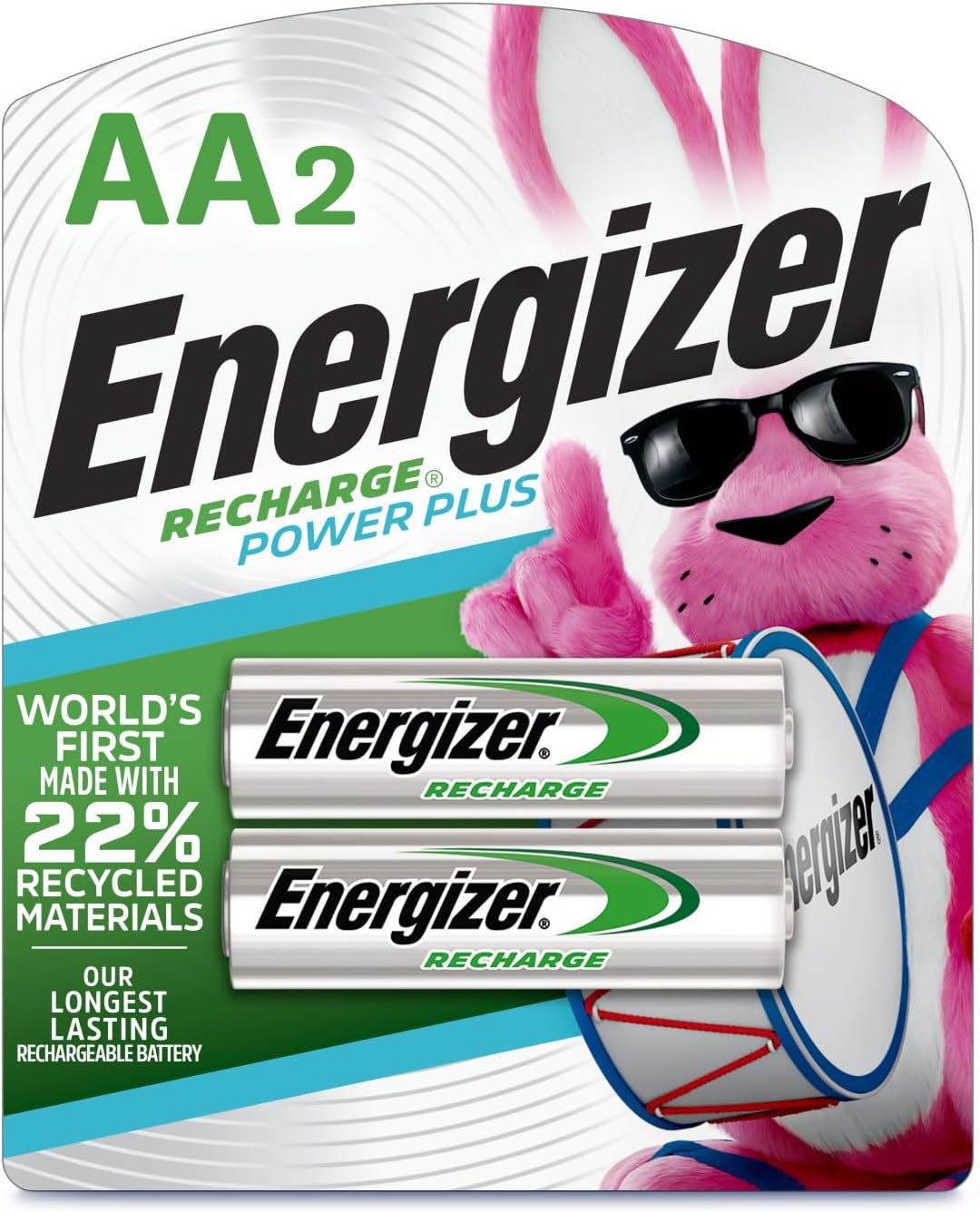 Energizer Power Plus Rechargeable AA Batteries (2 Pack), Double A Batteries