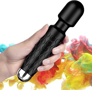 AEVEONE Personal Massager - Handheld Wand Feature, Quiet & Waterproof - 20 Speeds 8 Patterns Cordless Vibrating for Neck, Back Pain, Tension Relief & Sports Recovery-Black