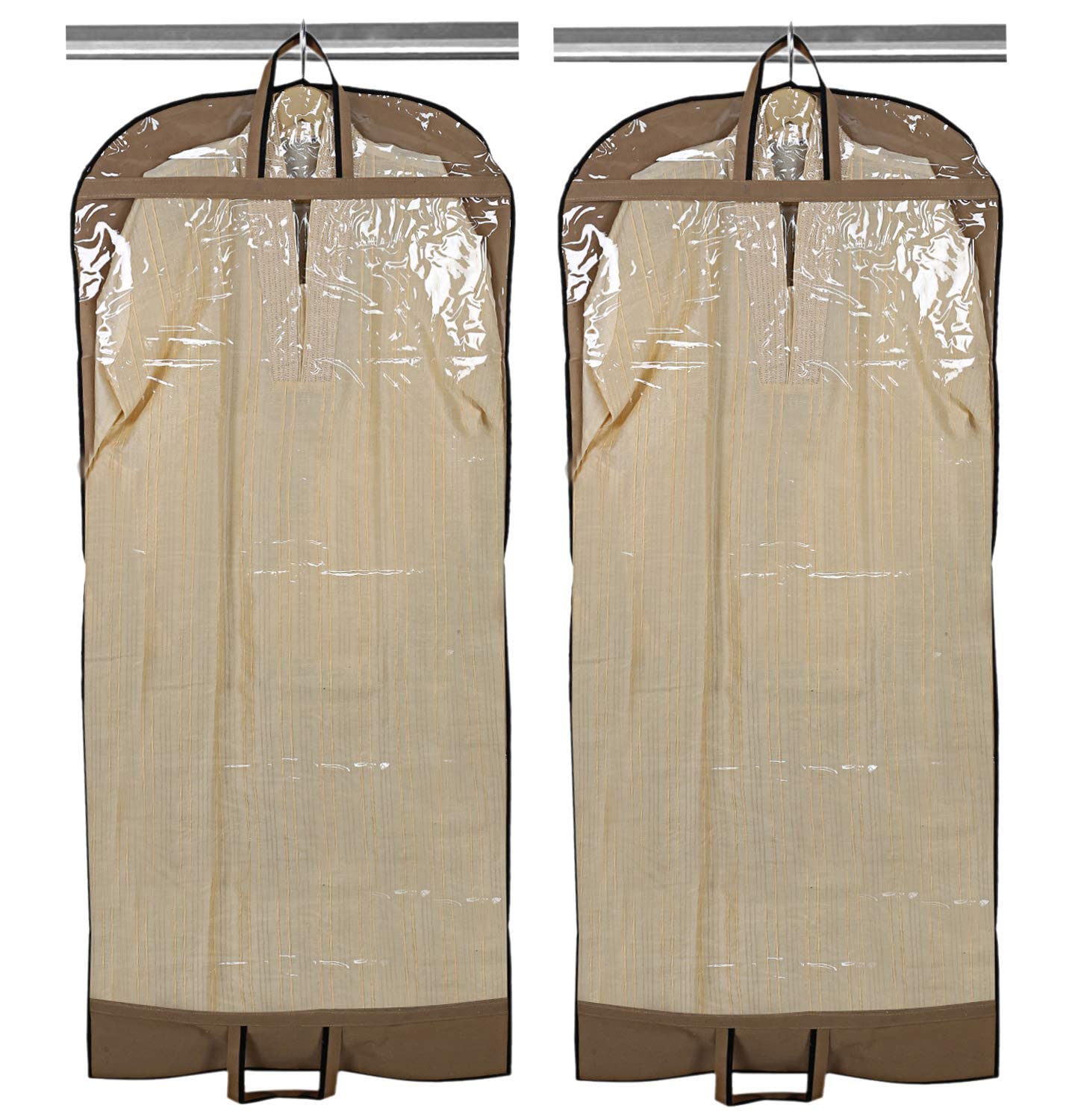 Kuber Industries Sherwani Cover|Abrigo largo con cremallera|Funda para chaqueta|Funda para chaqueta larga, traje, vestido, Kurtis|Parte delantera transparente con cremallera de alta calidad | Paquete