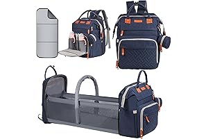 Multifunctional, Waterproof Baby Diaper Bag Backpack with Changing Station and Sunshade