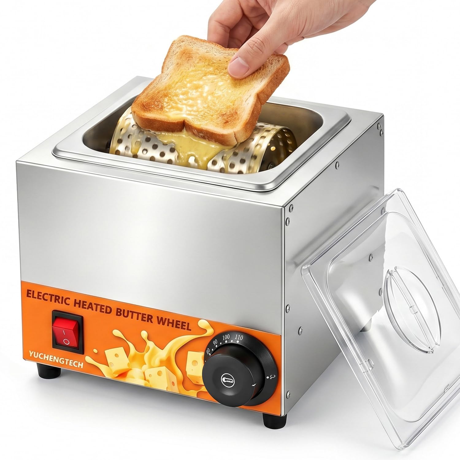 YUCHENGTECH Rouleau à Beurre Électrique 1000ml Réglable de 20 à 110 ℃ | Diffuseur de Beurre en Acier Inoxydable Épandeur de Beurre pour la Maison Restaurant Barbecue Pain