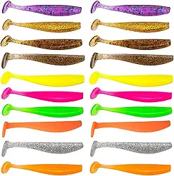 Kit 30 Isca Artificial Soft Shad 6cm ou 9cm Silicone Macia Para Pesca de Tucunaré Robalo Traíra