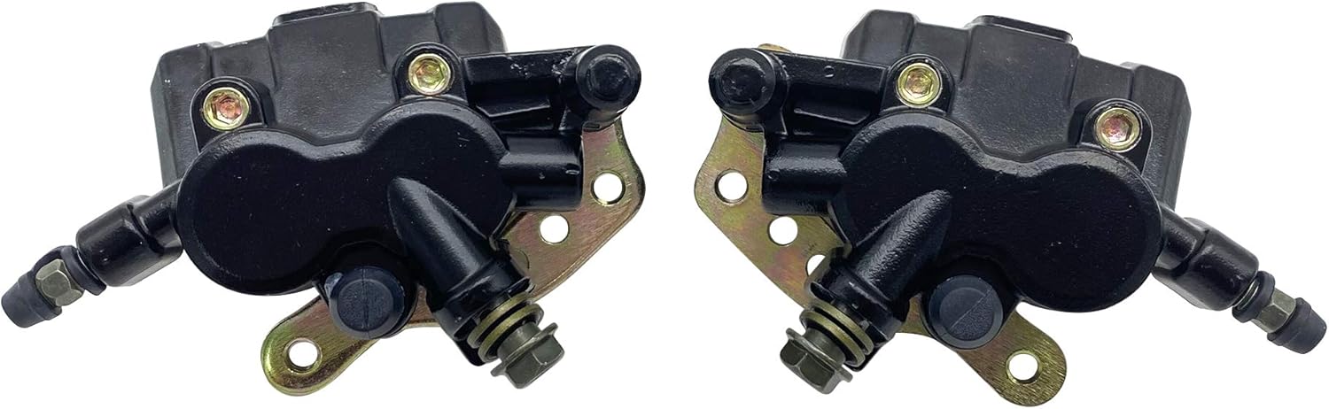 m mati front left right brake calipers w/pads for kawasaki bayou 300 klf300-c bayou 400 klf400-b brute force 650 4x4i kvf650f/g/h brute force 750 4x4i kvf750 43080-0019-dj 43080-0020-dj