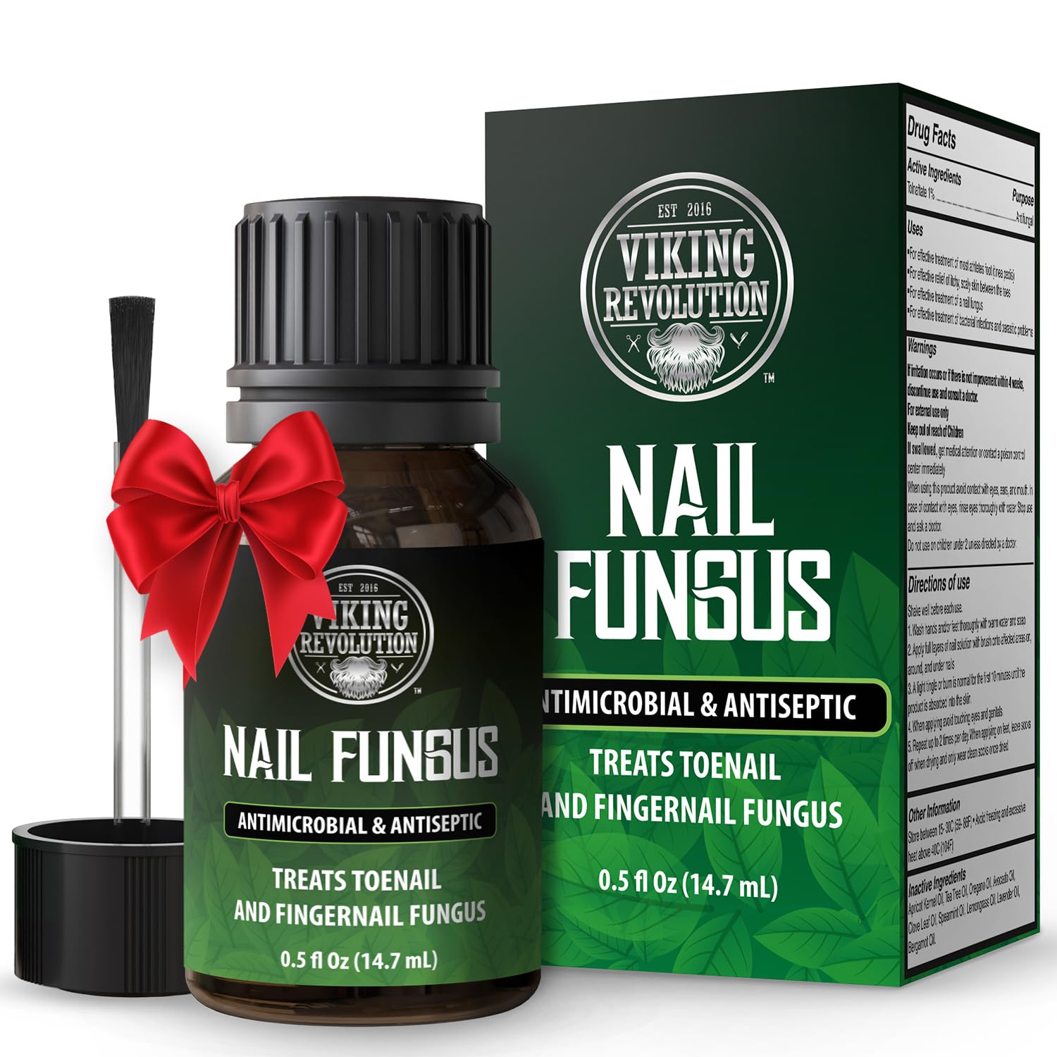 Viking Revolution Toenail Fungus Treatment Extra Strength with 1% Tolnaftate OTC - Nail Fungus Treatment for Toenail Tea Tree Oil Fungus Nail Treatment - Athletes Foot Toe Fungus Treatment Oregano Oil