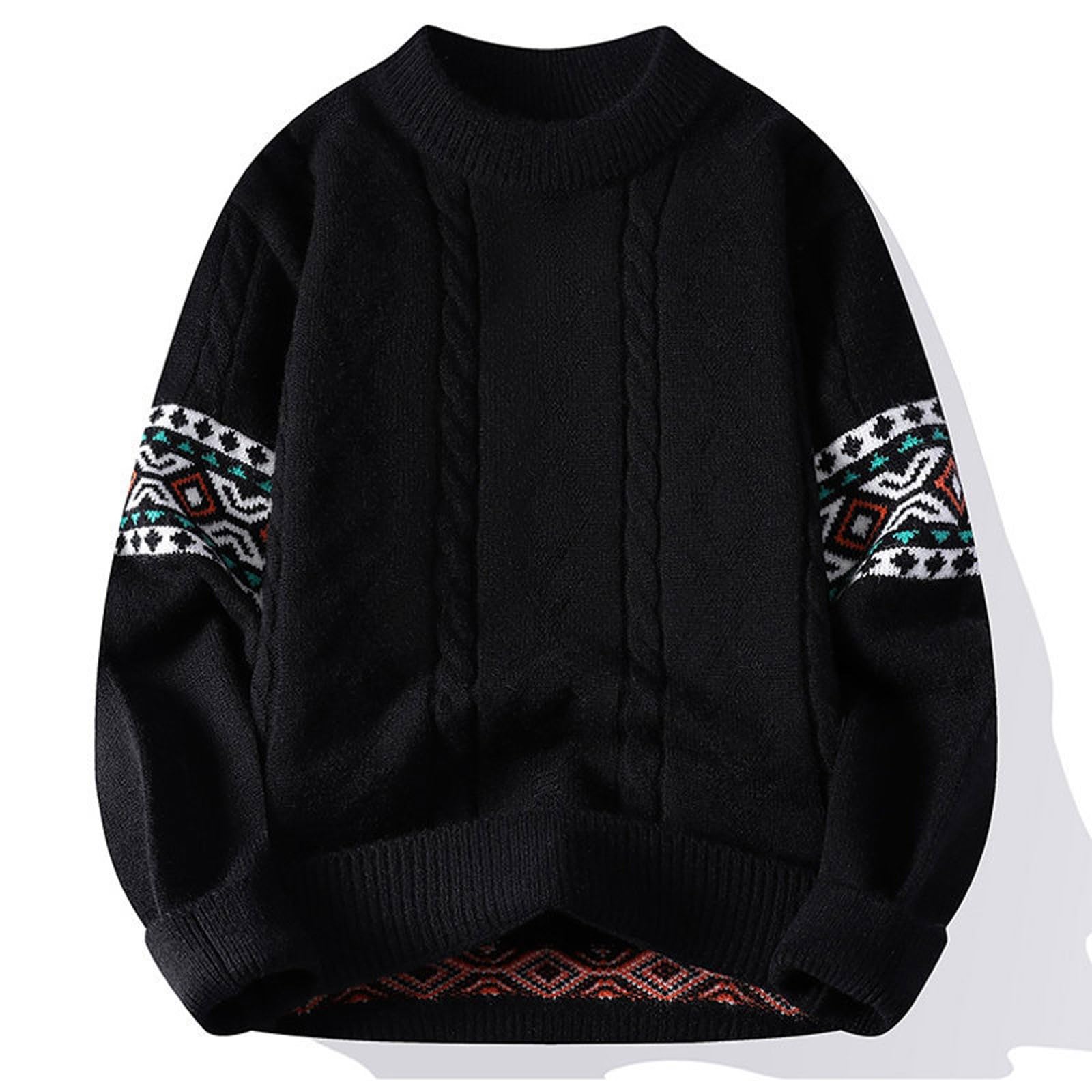 Maglione Uomo Natalizio-Maglione Natalizio Personalizzato-Cappotto Invernale in Maglia, Pullover Casual alla Moda con Design A Maglia Grossa per Ragazzi E Giovani Adulti