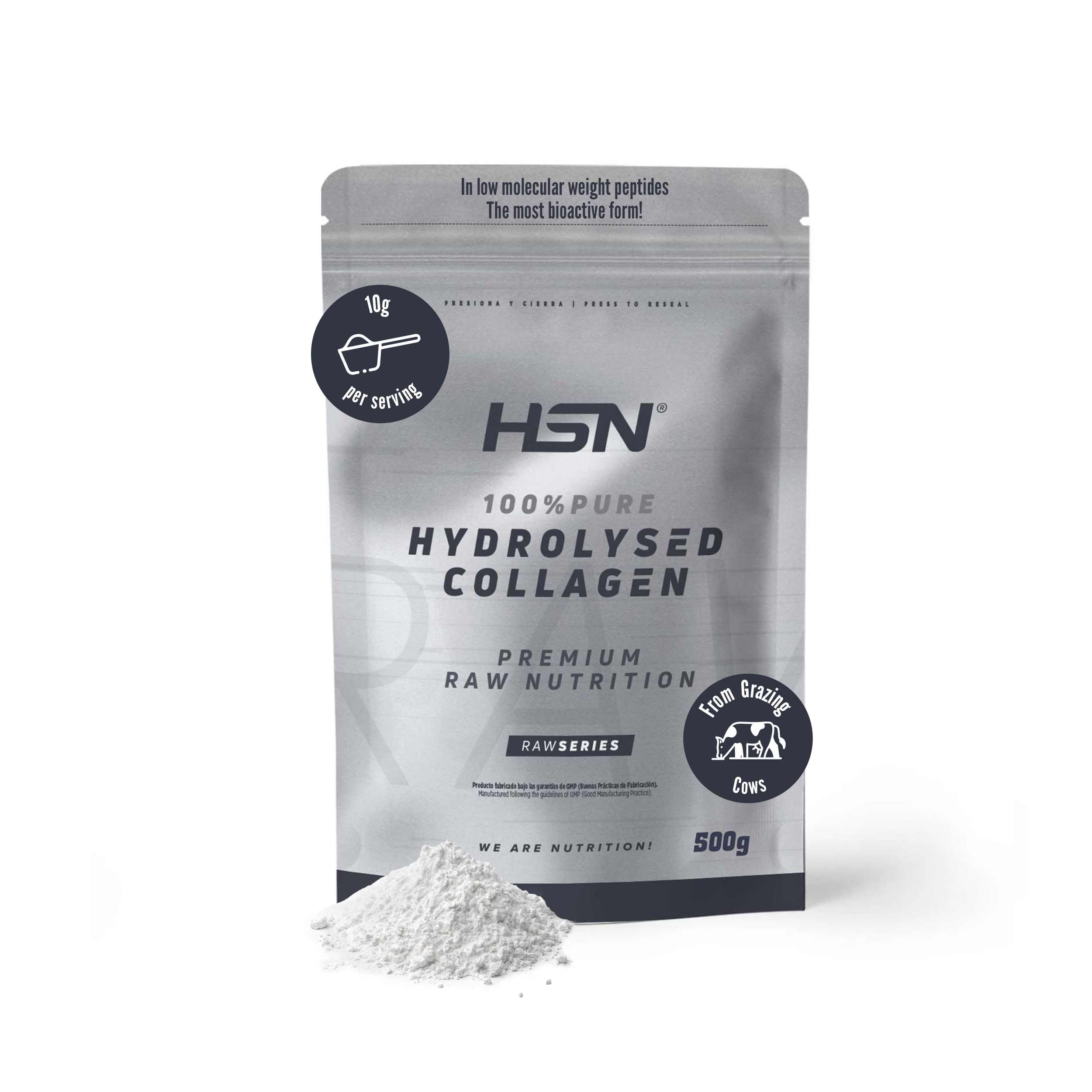 HSN Colágeno Hidrolizado Bovino en Polvo | Sin Sabor 1Kg | 10g Péptidos de Colágeno de Bajo Peso Molecular | Sin Añadidos ni Aditivos | No Incluye Dosificador | No-GMO, Sin Gluten — view 8