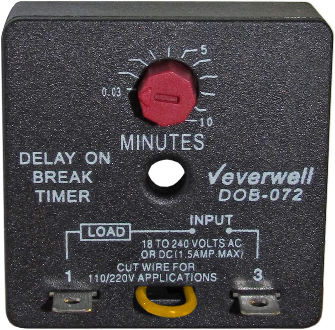 DELAY ONBREAK TIMER DOB072 0.1 to 10 MIN 18240V ACDC 50/60HZ 1.5 to