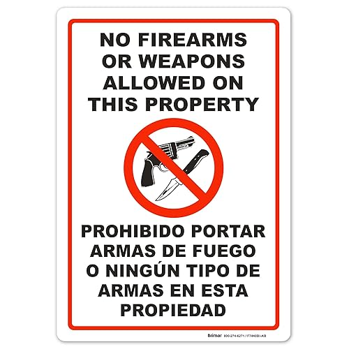 Brimar - 7" x 10" - Bilingual No Firearms or