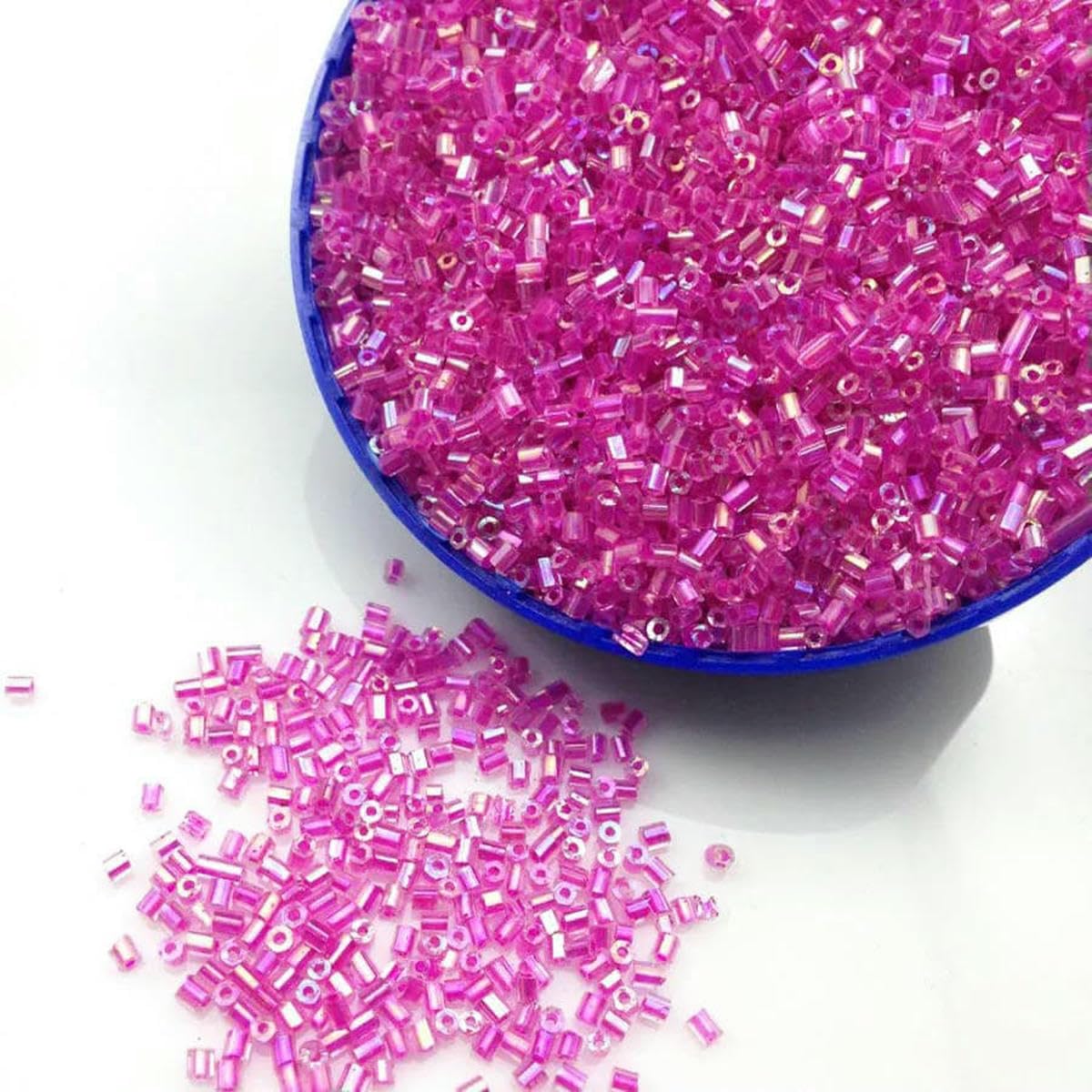 Kit de fabricación de pulseras, 1000 cuentas de tubo de cristal, 2 x 3 mm, cuentas checas sueltas transparentes AB para manualidades de joyas y prendas de vestir
