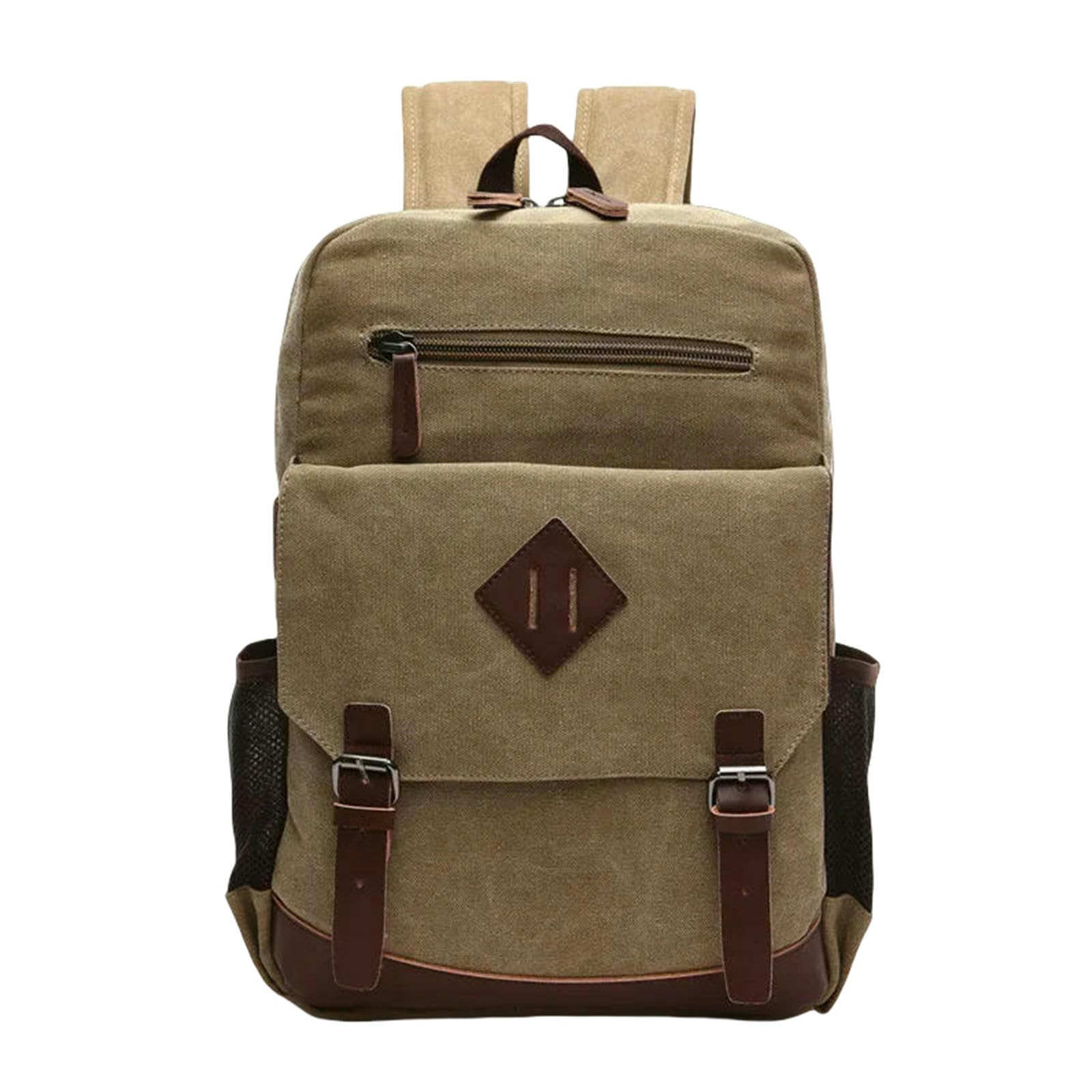Zaino Scuola Grande da Uomo in Tela Vintage per Bookpack Adatto alla Maggior Parte dei Laptop 15,6 Pollici Borsa Viaggio Escursioni-Nero