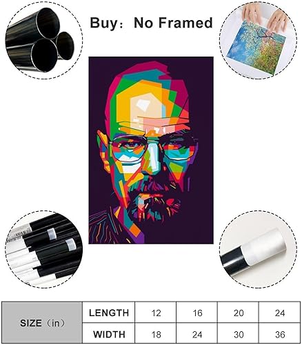 Miniatura 2 de Póster de Breaking Bad para pared, pintura para decoración del hogar, dormitorio, póster decorativo para pared, 12 x 18 pulgadas (11.8 x 17.7 in)