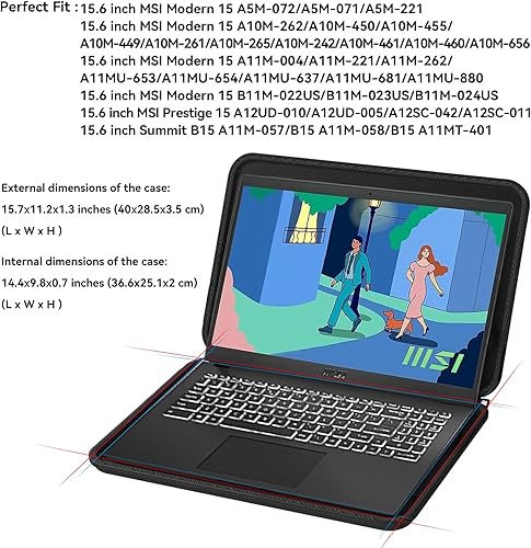 Vista 50 de Smatree Bolsa de viaje para laptop de 15-16 pulgadas para estación de trabajo DELL Precision 5690/5680/5570/5520/3591/3590/3581/3580, DELL Latitude