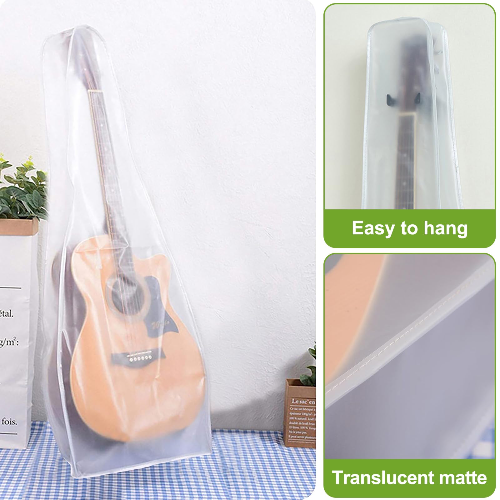 Premium Guitar Dust Cover - Water Resistant Polyester Material, Protects from Sun, Dust, and Moisture (for Folk Guitar) - Image 3
