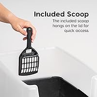 Vista 4 de IRIS USA Caja de Arena Grande para Gatos con Escudo Contra Dispersión y Pala, Bandeja de Arena para Gatos de Lados Altos con Parte Superior Abierta