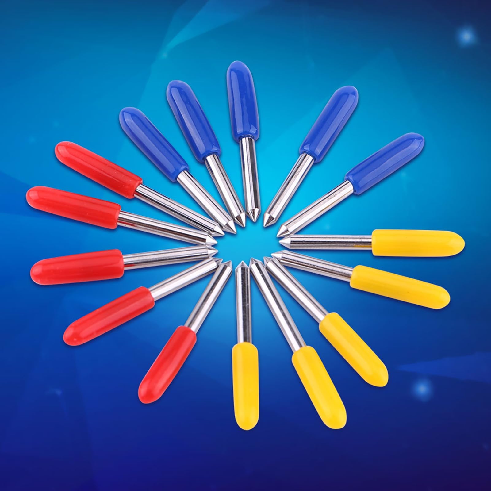 15pcs Tungsten Carbide Plotter Cutter Blade High Hardness Long Life Protective Caps Compatible with 30 45 60 Degree